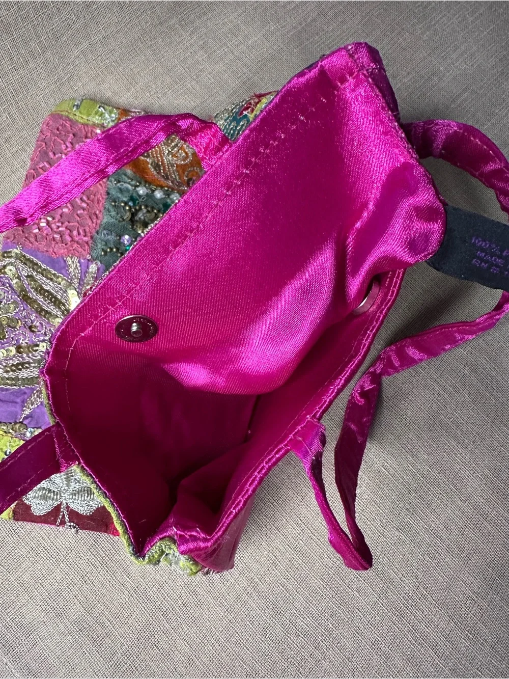 VTG Bohemian Indian Sari Patchwork Mini Tote Bag